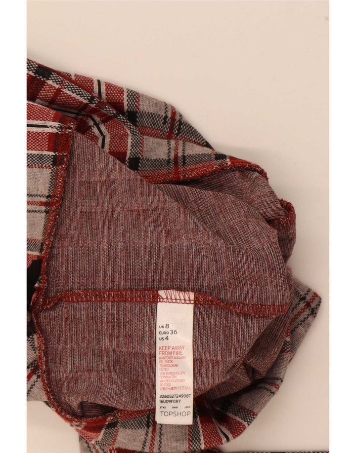 Topshop Leggings Graphiques Femme UK 8 Petit Carreau Rouge Polyester