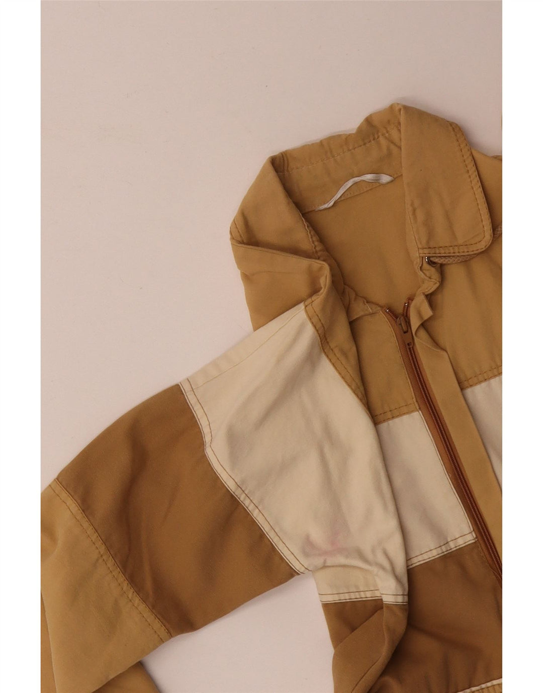 vintage Mens Bomber Jacket UK 36 Petit Colorblock Jaune