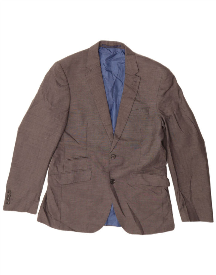 MARKS & SPENCER Veste blazer à 2 boutons pour homme Coupe ajustée UK 38 Gris moyen