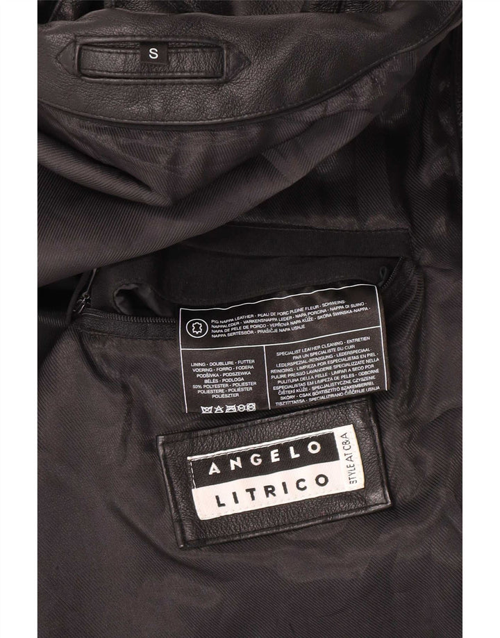 Angelo Litrico Veste en cuir pour homme UK 36 Petit cuir noir