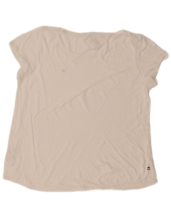 Tommy Hilfiger T-Shirt Femme UK 18 XL Blanc Coton