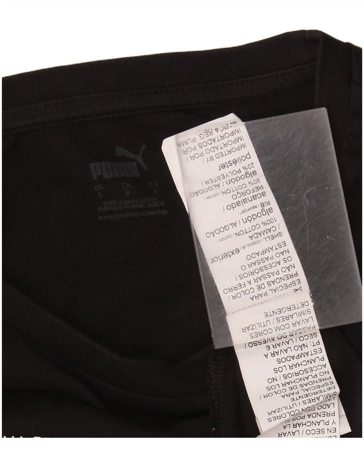 PUMA T-shirt graphique pour hommes, grand, noir, coton