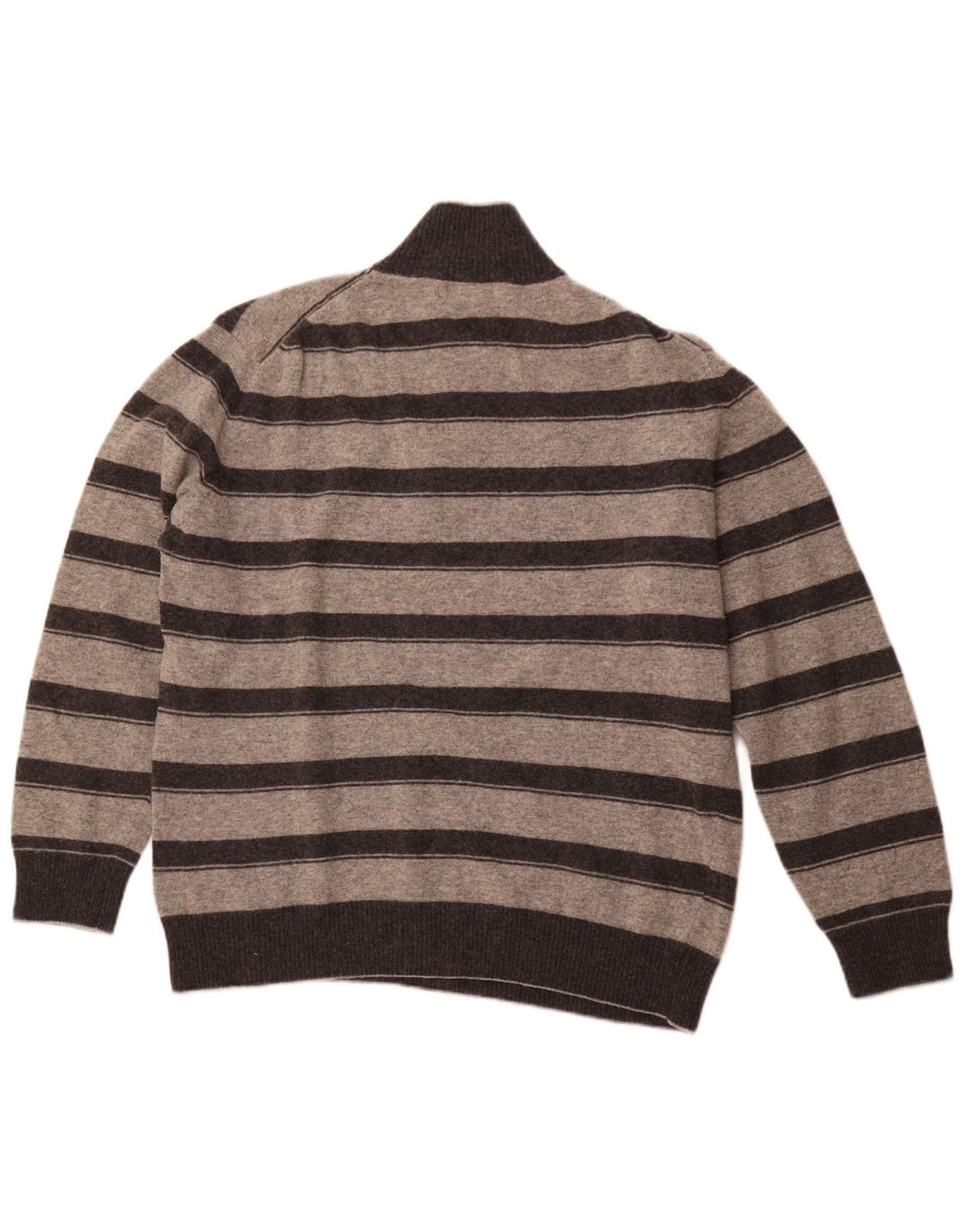 FILA Pull à col zippé pour homme 2XL en laine rayée grise