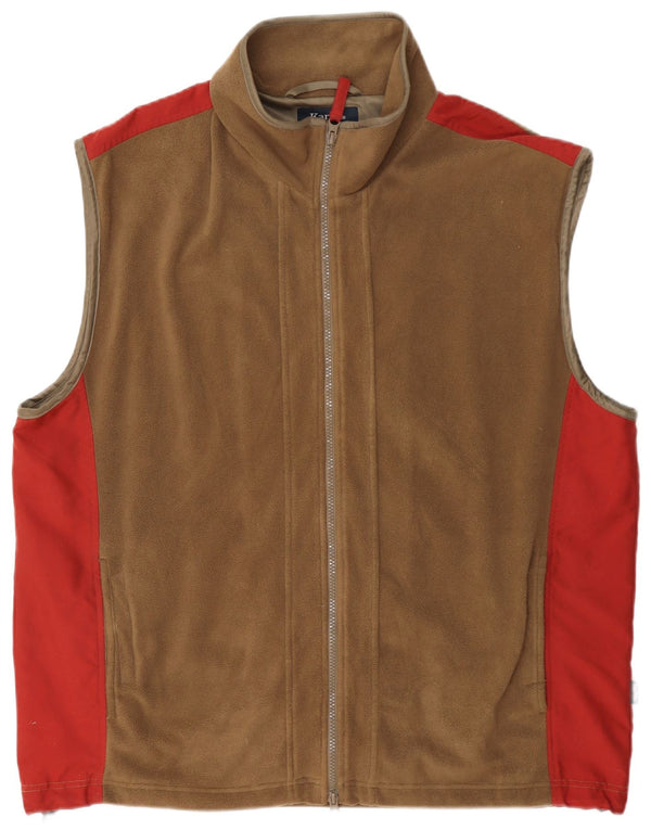 Kartel Gilet polaire pour homme UK 40 Large Beige Colourblock Polyester