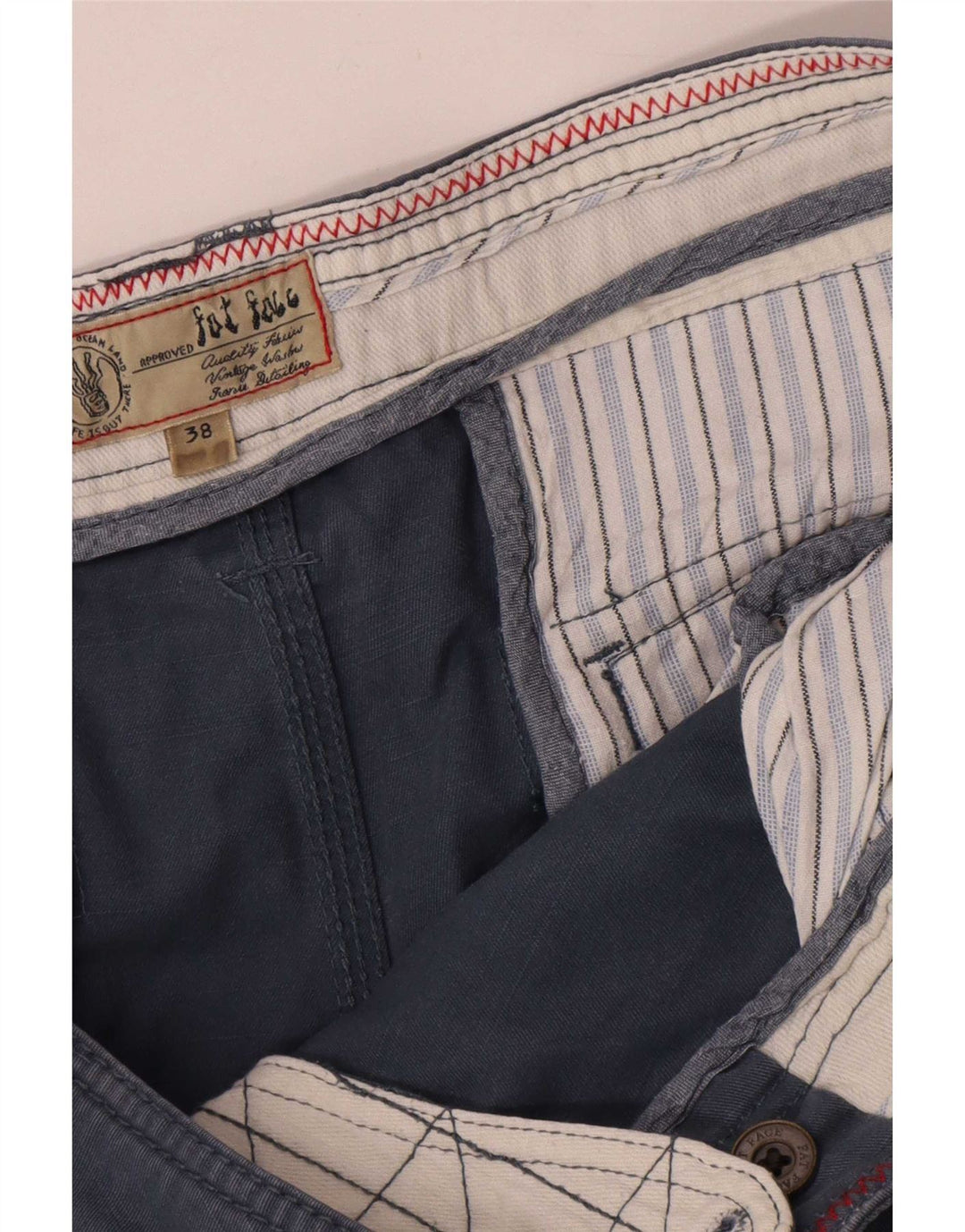 Fat Face Short Cargo Homme W38 XL Bleu Marine Coton