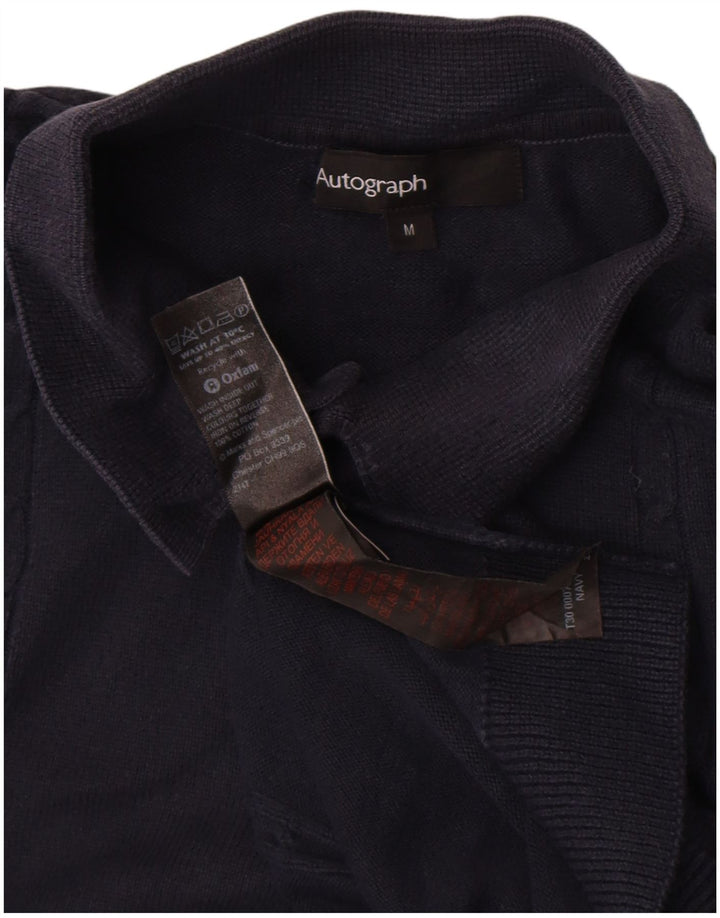 Marks & Spencer Pull à Col Polo Autograph Homme Bleu Marine Moyen