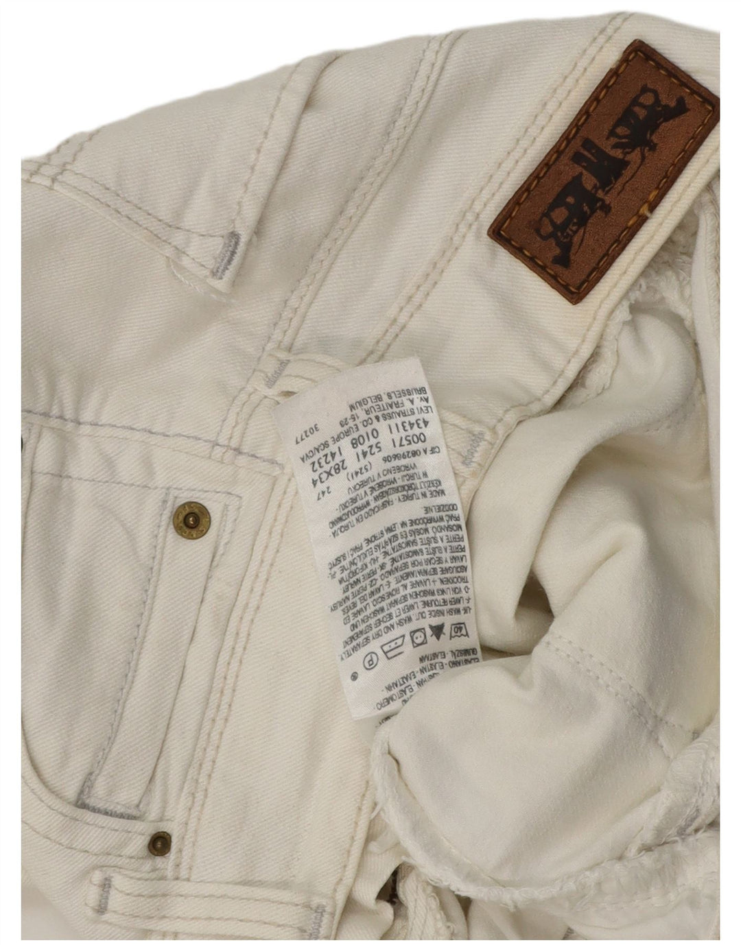 Levi's Jean Slim 571 Femme W28 L30 Coton Blanc