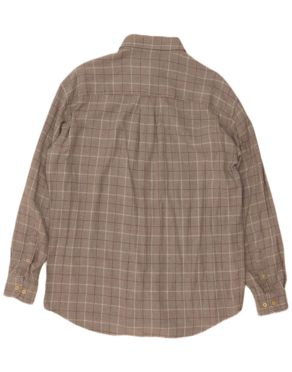 Conte of Florence Chemise en flanelle pour homme en coton à carreaux gris moyen