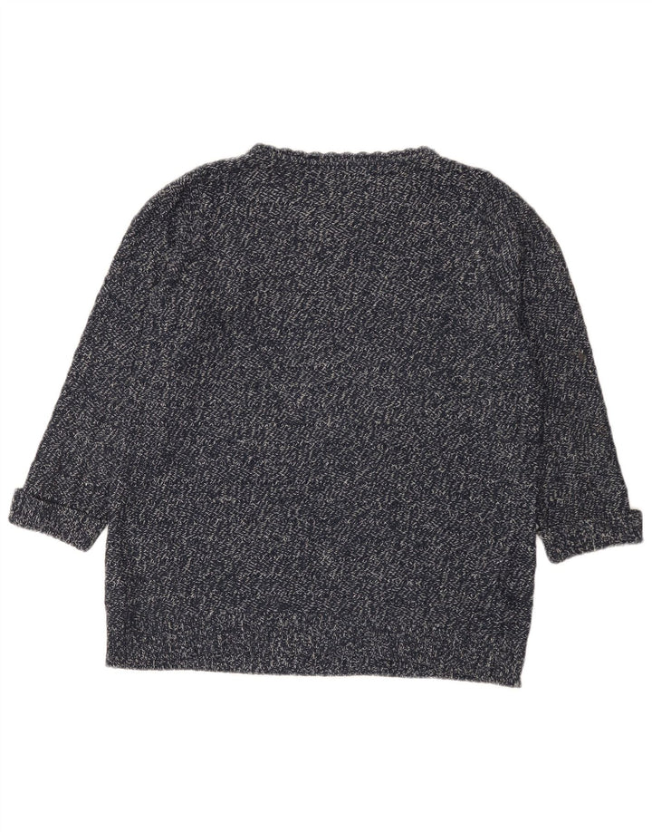 Marks & Spencer Pull col bateau pour femme UK 12 Bleu marine moyen