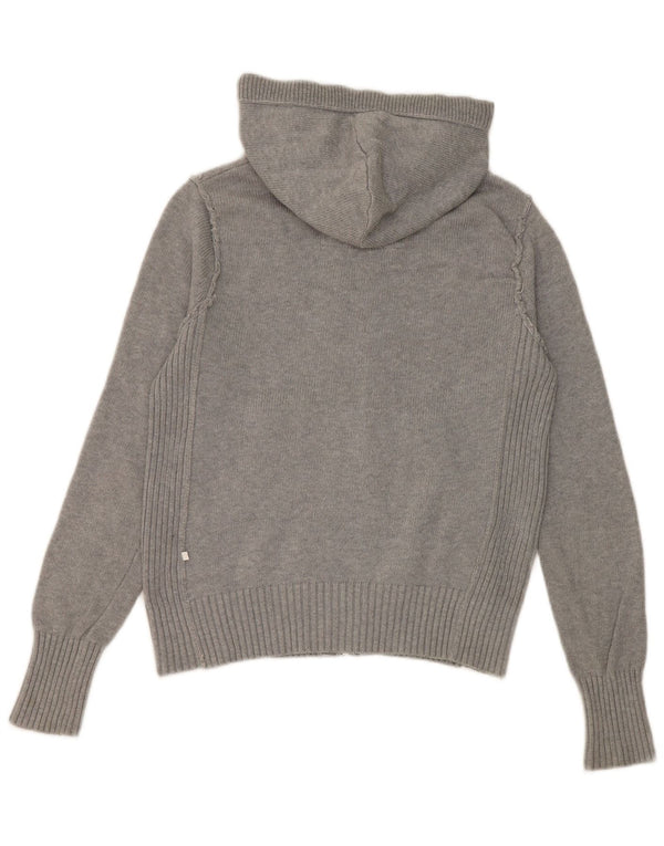 Abercrombie & Fitch Pull cardigan à capuche pour femme UK 12 Gris moyen
