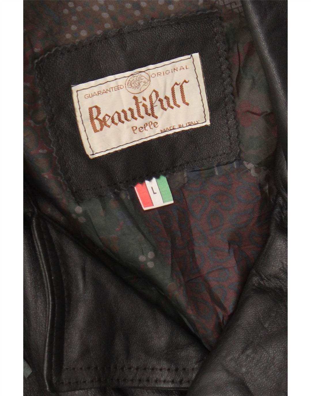 veste motard en cuir homme vintage UK 40 Grand Noir
