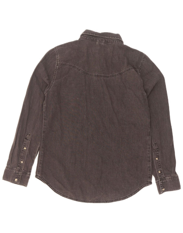 Topshop Chemise en jean pour femme UK 12 Coton noir moyen