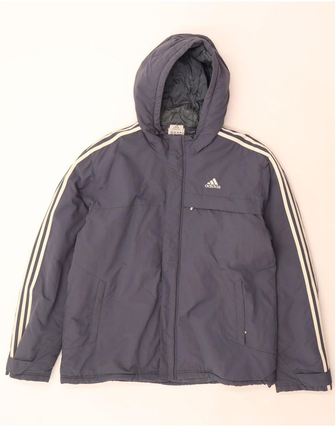 Adidas Veste rembourrée à capuche pour homme UK 40 Large Gris Polyamide