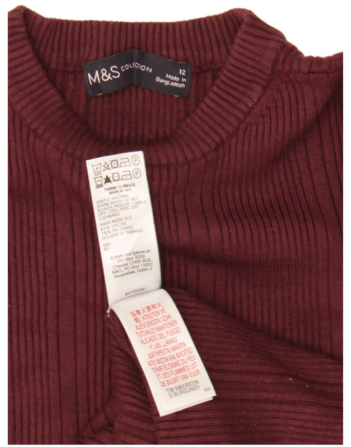 Marks & Spencer Pull à col rond pour femme UK 12 Bordeaux moyen