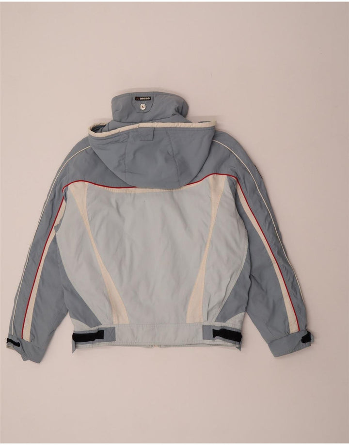 Aesse Veste de ski à capuche pour femme IT 48 XL Bleu Colorblock Polyester