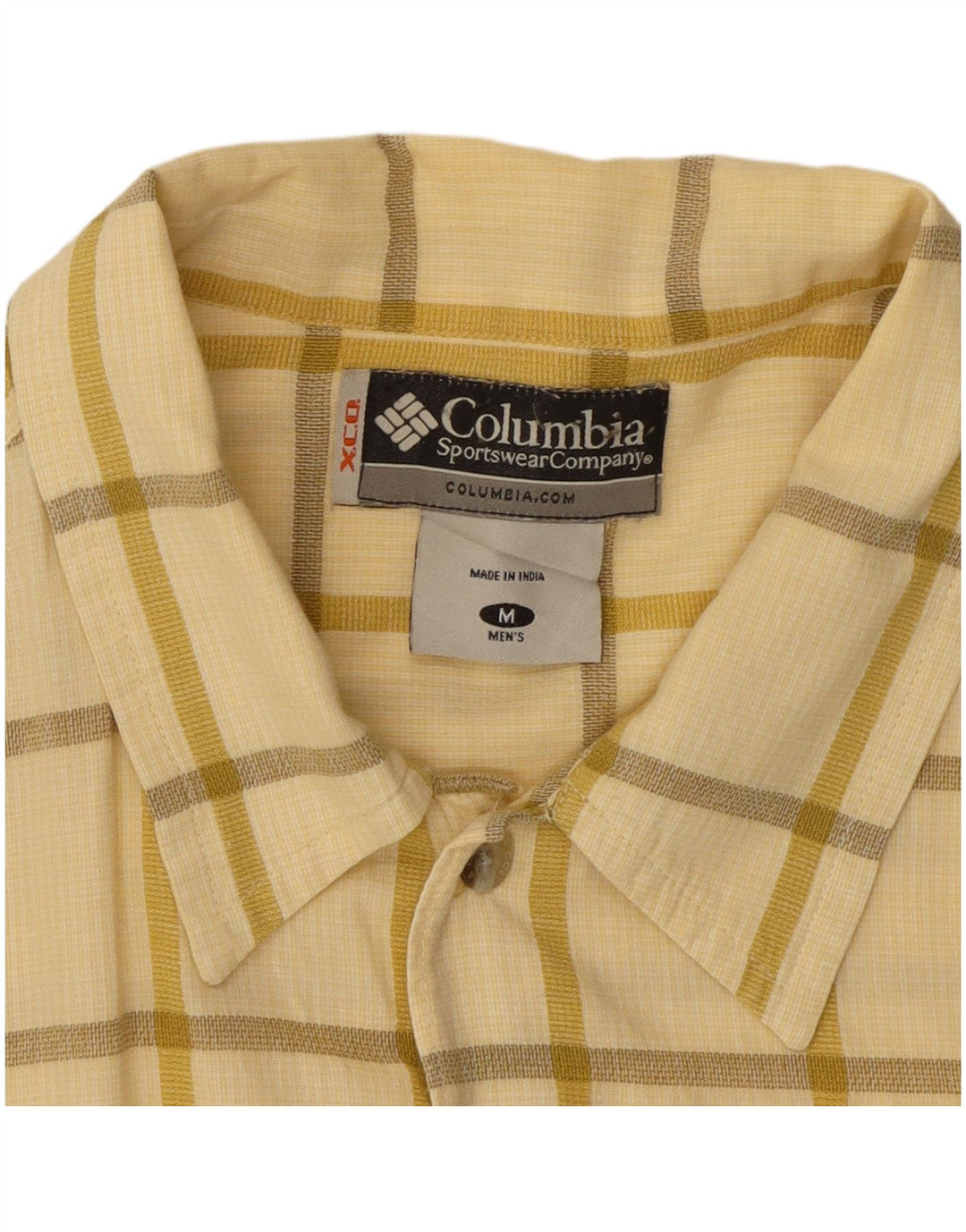 Columbia Chemise à Manches Courtes Homme Jaune Moyen Check Cotton