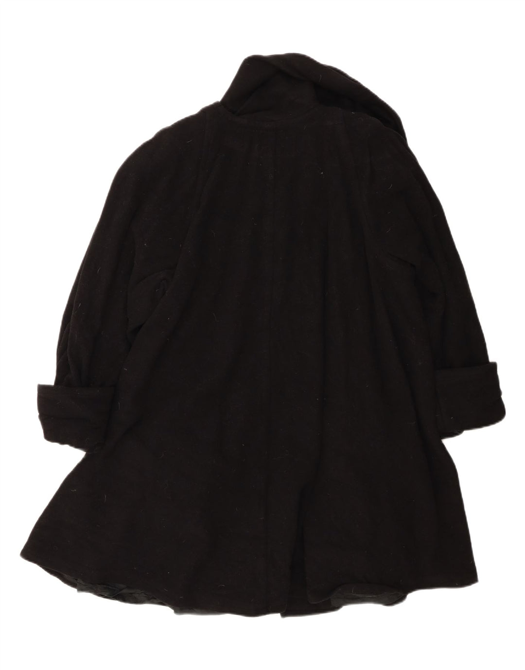 Louis Feraud Manteau Femme UK 14 Grand Noir Laine Vierge Classique