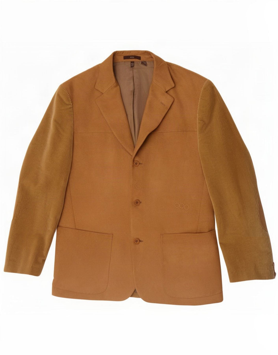 Zara Veste blazer en velours côtelé à 3 boutons pour homme EU 50 Beige moyen Colourblock