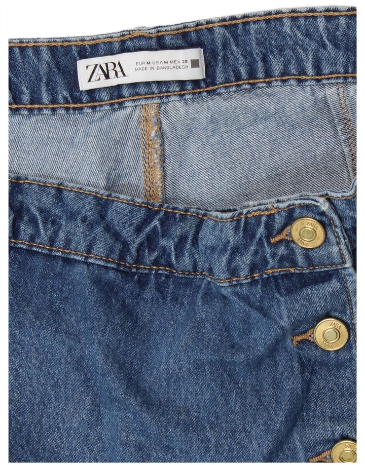 Zara Pantalon chaud en denim taille haute pour femme Medium W28 Bleu