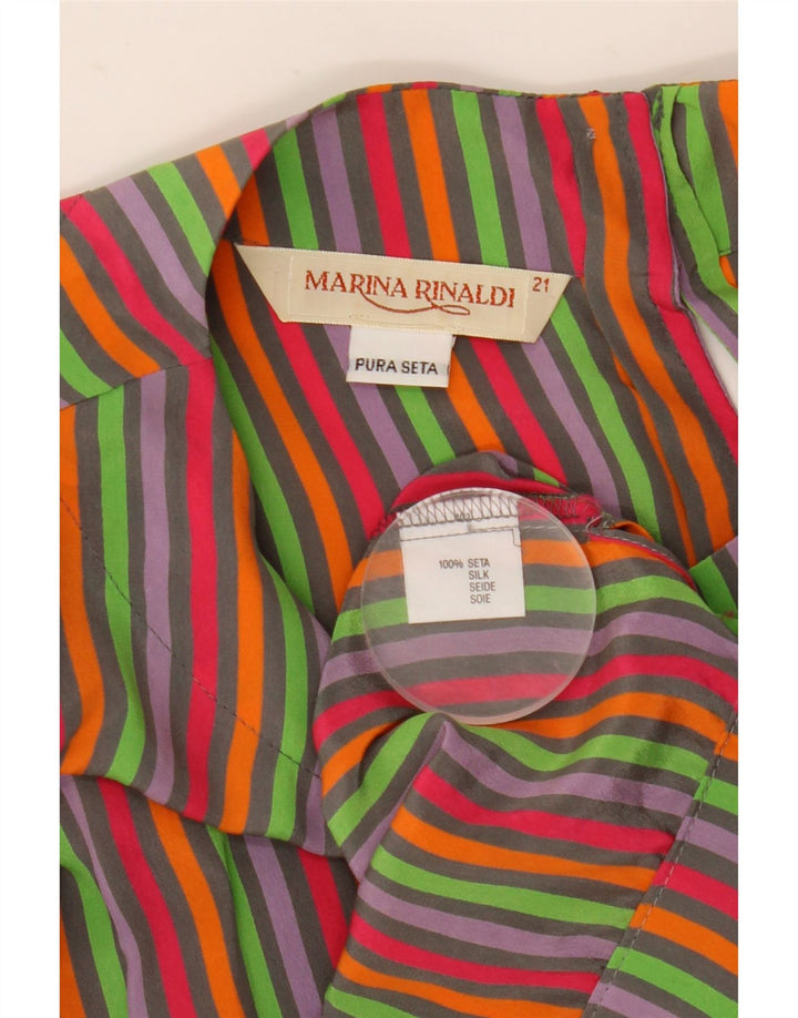 Marina Rinaldi Womens Crop Blouse Top Taille 21 Moyen Multicolore Rayé