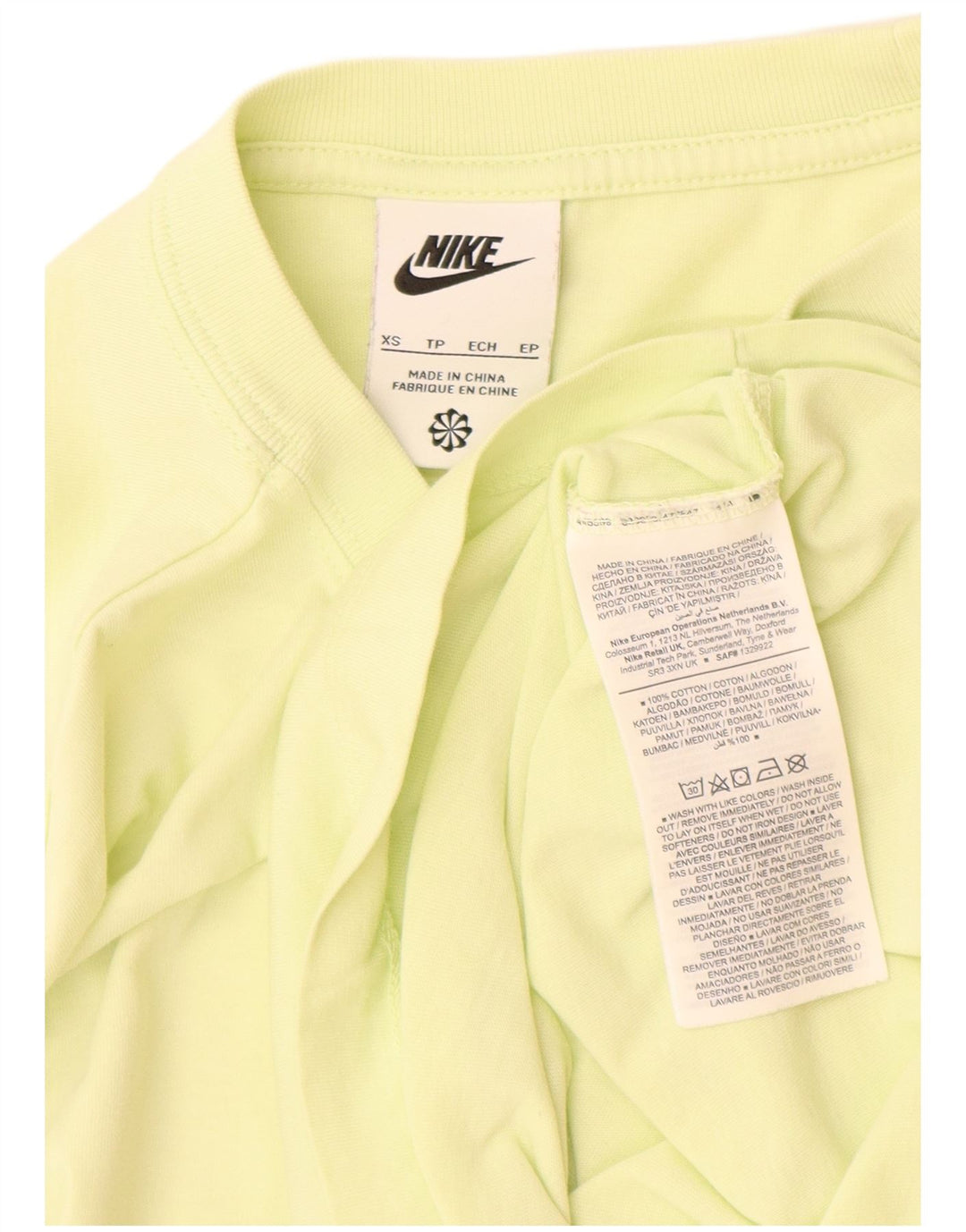Nike T-Shirt Homme Top XS Jaune Coton