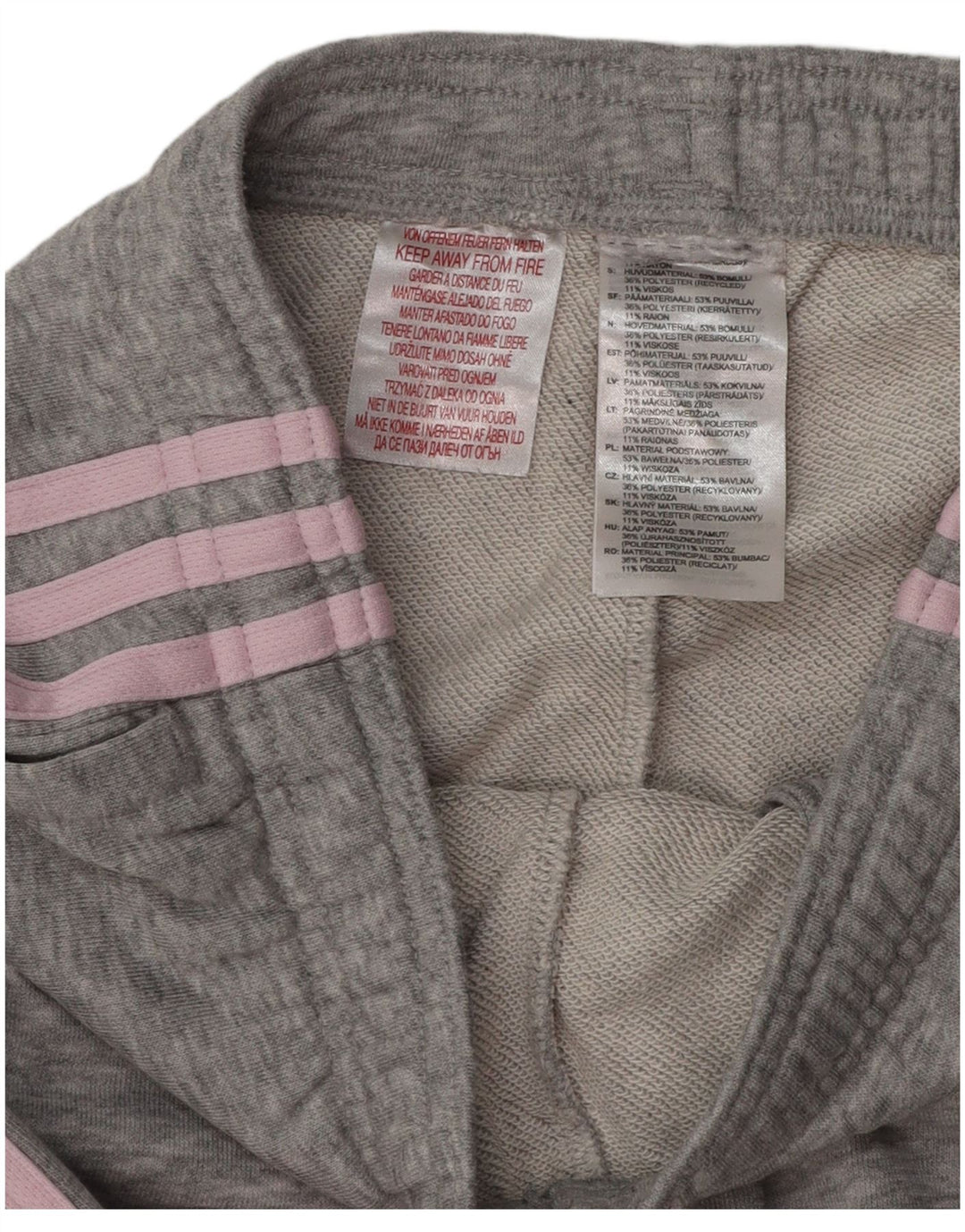 ADIDAS Pantalon de survêtement pour femme Joggers UK 8 Small Gris Coton