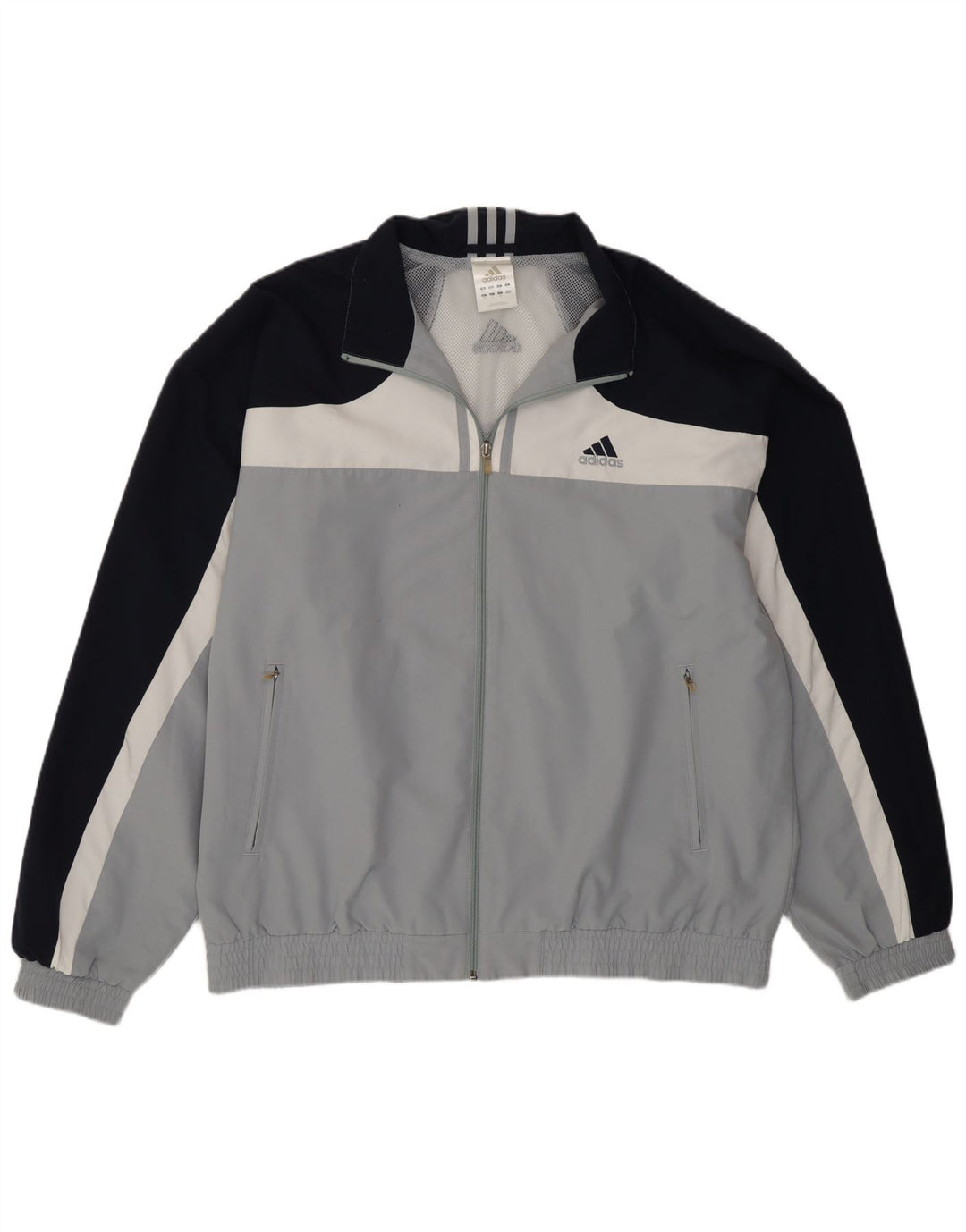 Adidas Veste de survêtement pour homme UK 46/48 XL Gris Colorblock Polyester