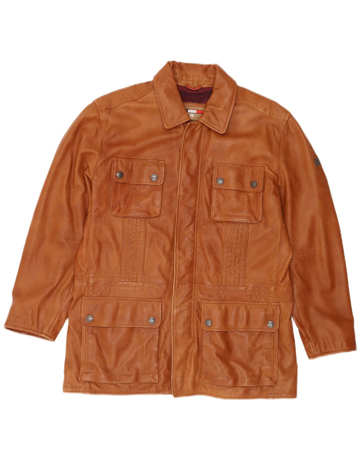 Pierre Cardin Veste en cuir pour homme UK 40 Grand cuir marron