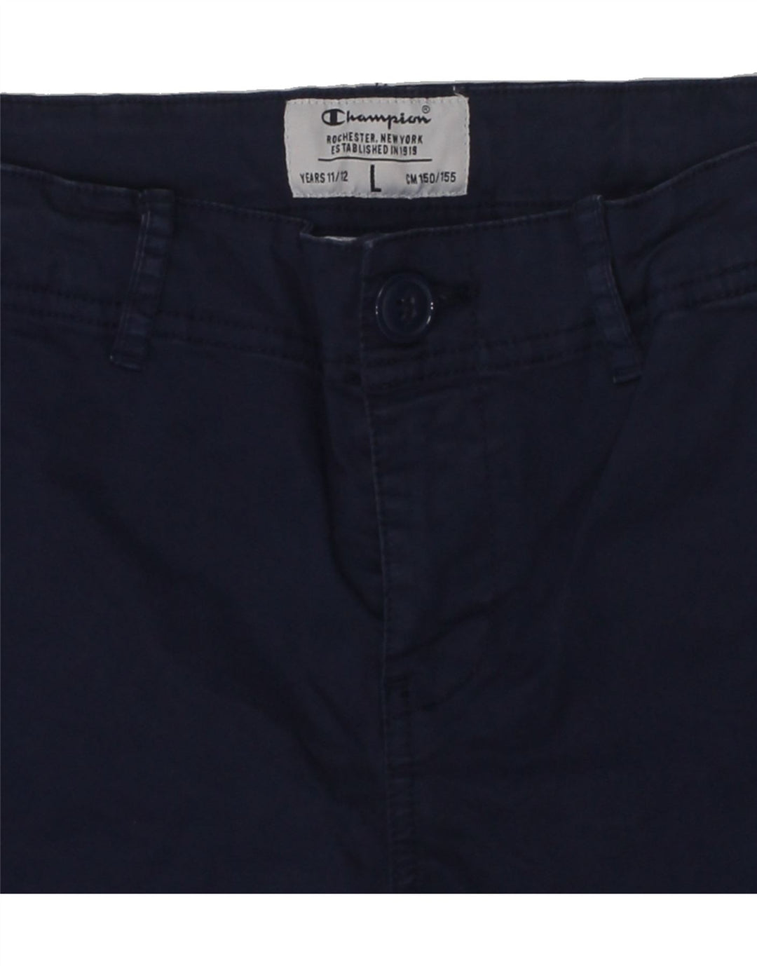 CHAMPION Boys Chino Shorts 11-12 Years Large W26  Navy Blue | Vintage Champion | Thrift | Second-Hand Champion | Used Clothing | Messina Hembry 