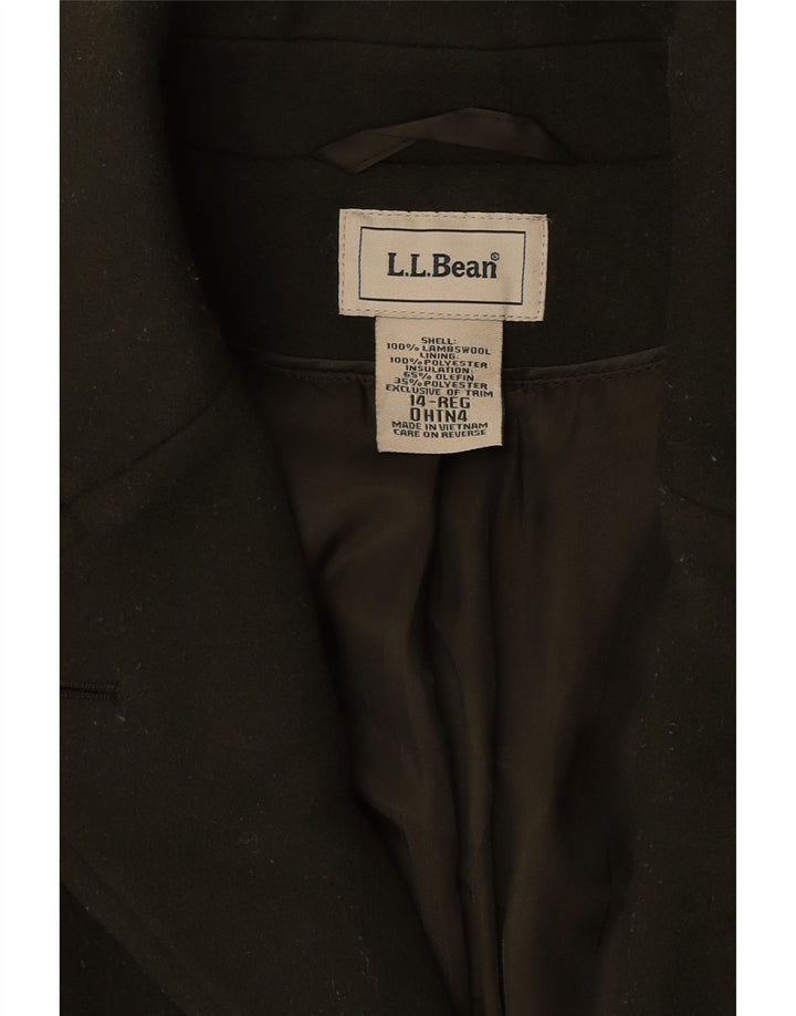 L.L.Bean Pardessus pour femme US 14 XL Kaki Laine d'agneau