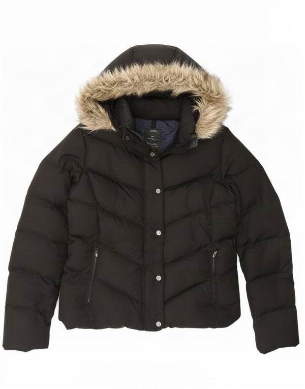 Gap Veste matelassée à capuche pour femme UK 44 Medium Noir Polyester