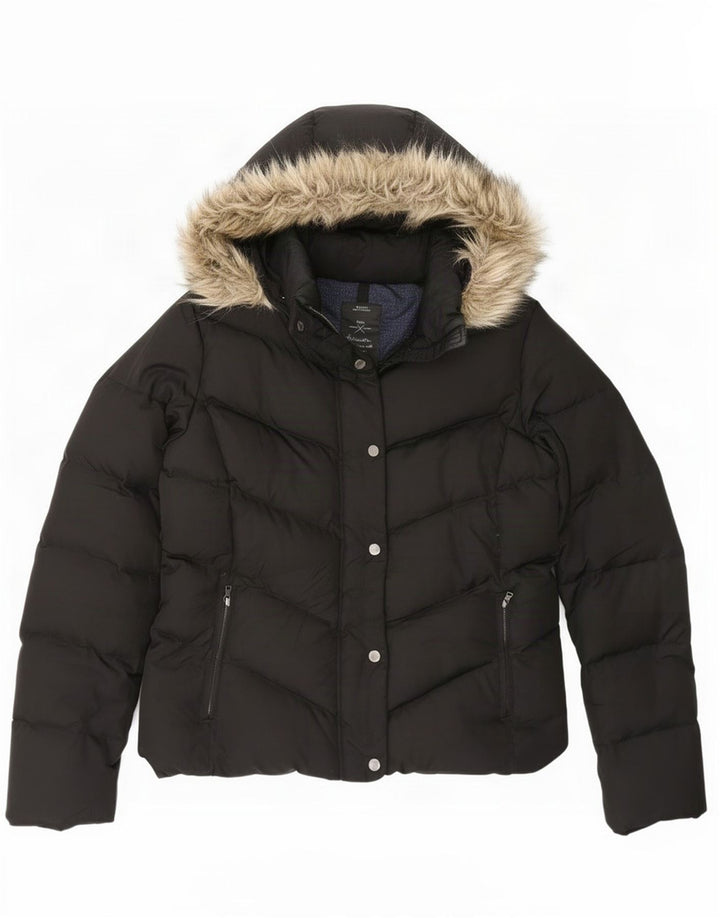 Gap Veste matelassée à capuche pour femme UK 44 Medium Noir Polyester