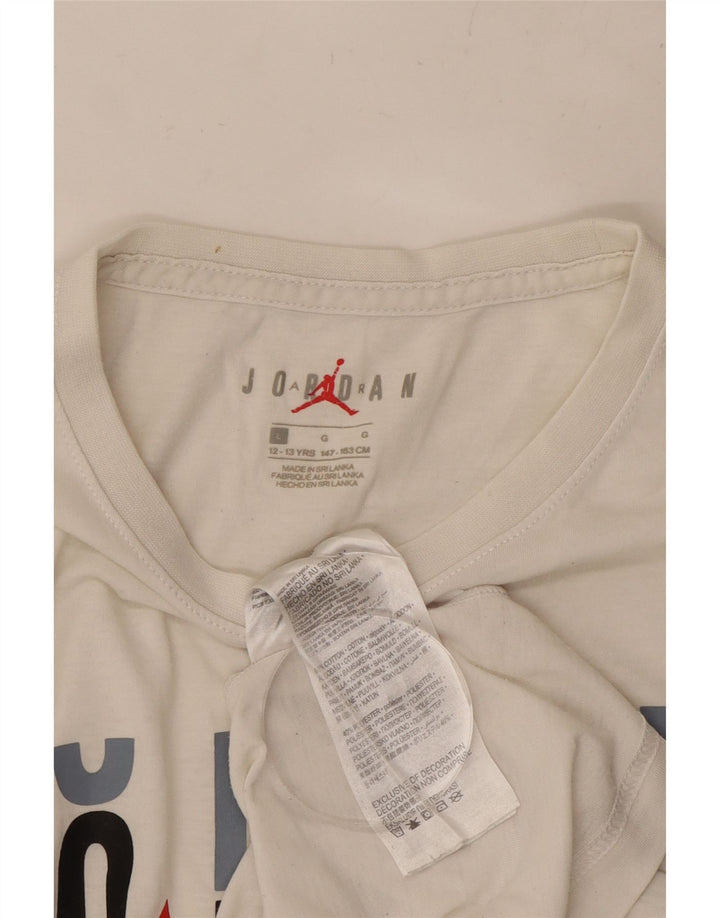 JORDAN T-Shirt Graphique Garçon 12-13 Ans Grand Coton Blanc