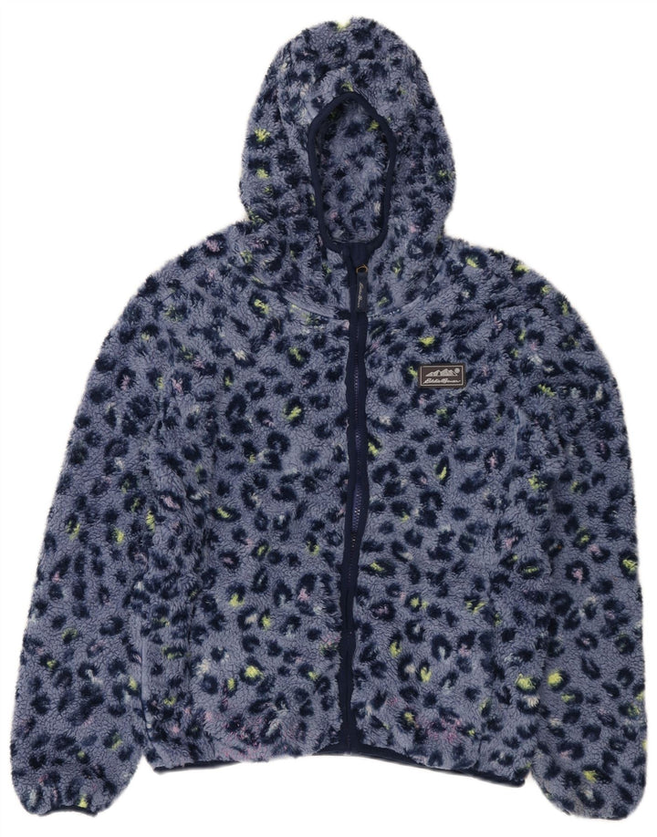 EDDIE BAUER Veste polaire à capuche fille 13-14 ans grand imprimé animal bleu