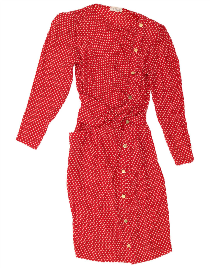 Modyva Robe chemise à manches longues pour femme IT 44 à pois rouge moyen