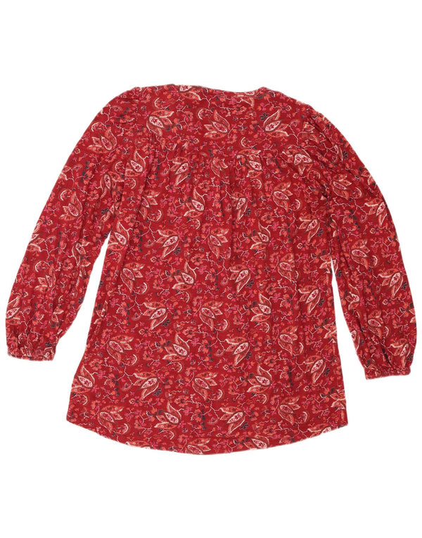 Fat Face Chemisier surdimensionné pour femme UK 8 Petit coton floral rouge