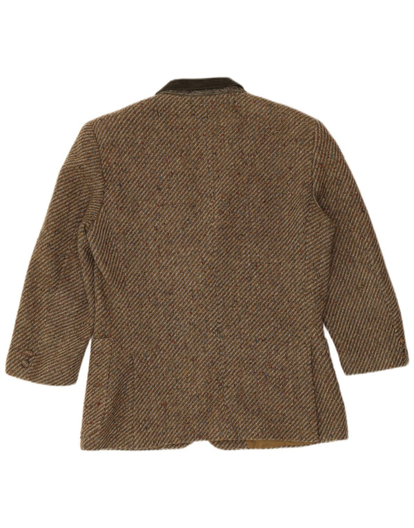 Valentino Veste Blazer 2 Boutons Femme UK 16 Grand Kaki Chevrons