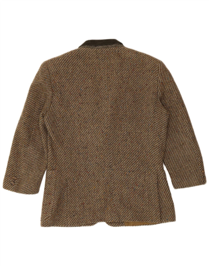 Valentino Veste Blazer 2 Boutons Femme UK 16 Grand Kaki Chevrons