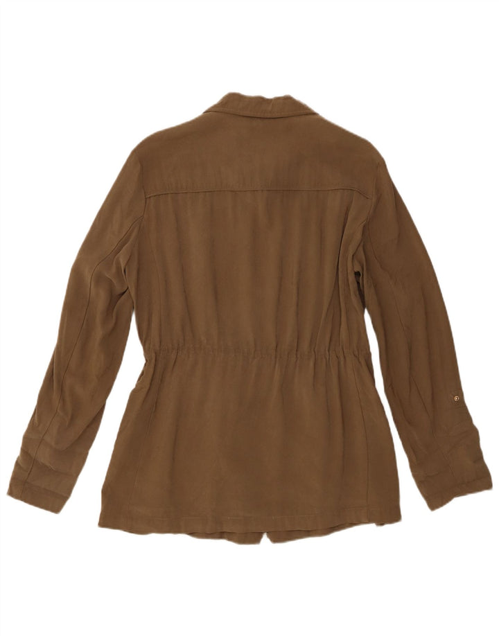 Zara Veste Bomber Femme UK 14 Medium Kaki Viscose