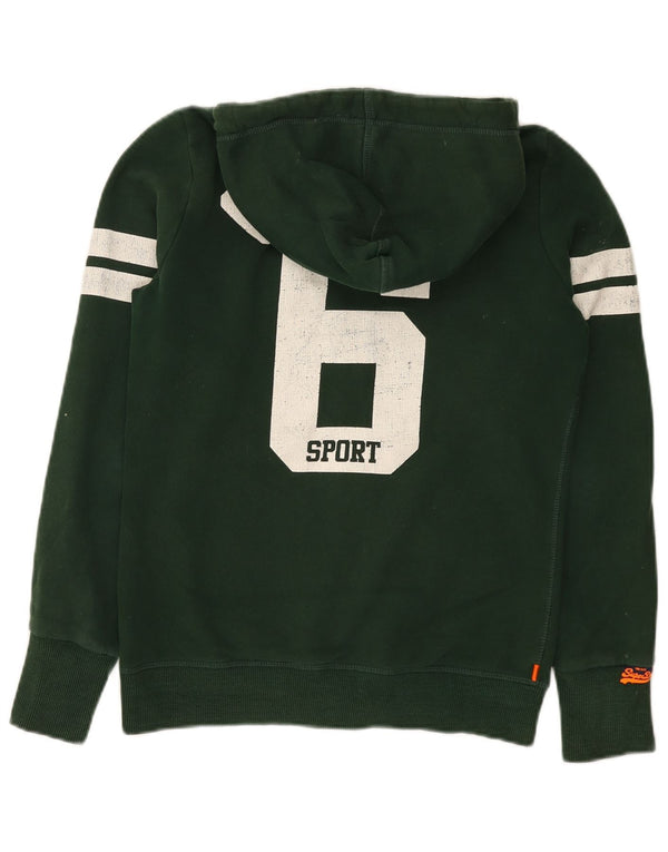 Superdry Pull à capuche zippé Osaka Graphic pour femme UK 14 Coton vert moyen