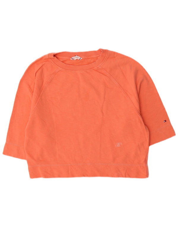 Tommy Hilfiger Sweat-shirt à manches 3/4 pour femme UK 14 Orange moyen
