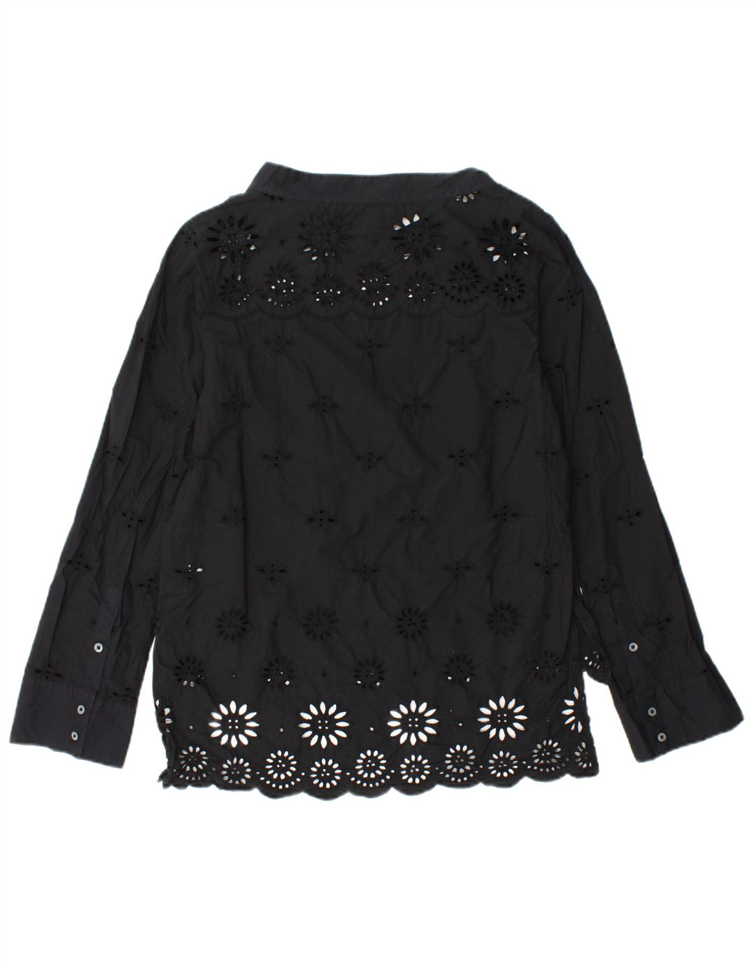 J. CREW Chemisier à manches longues pour femme US 2 XS en coton floral noir