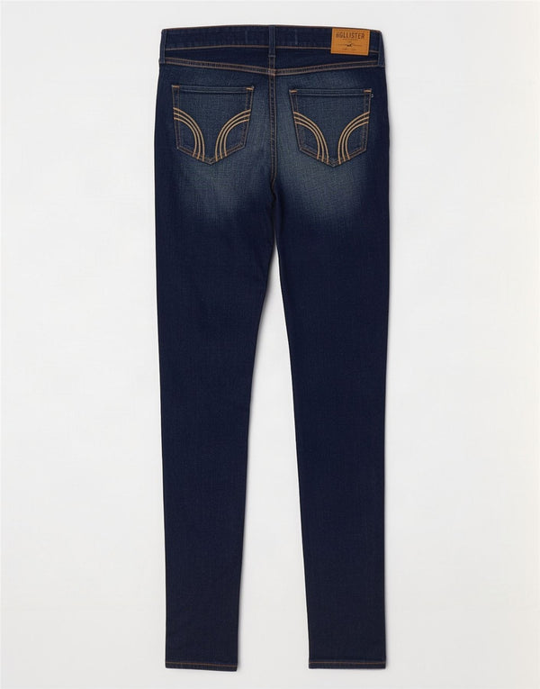Hollister Jean skinny vieilli pour femme US 3 Small W26 L31 Bleu marine