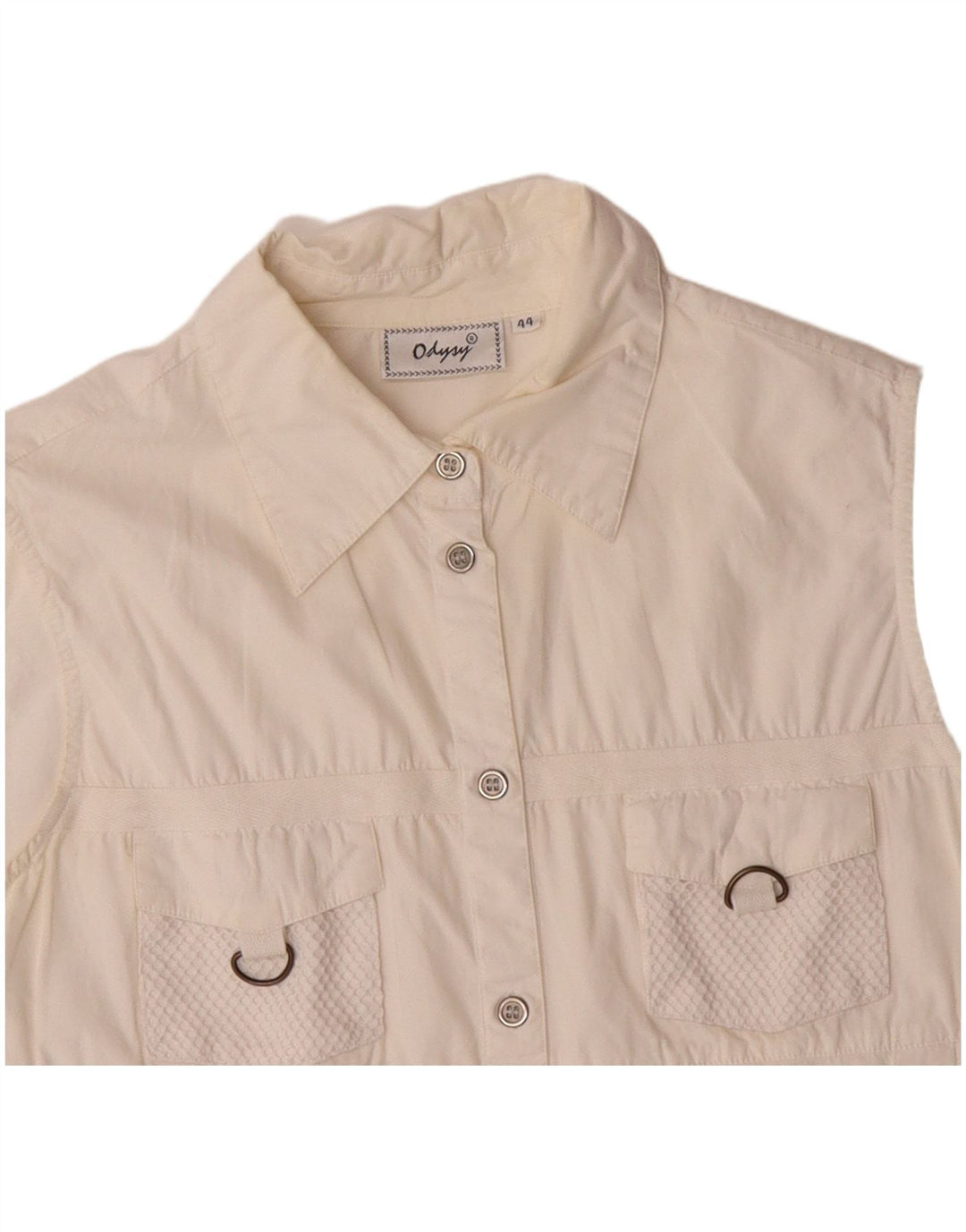 VINTAGE Gilet utilitaire femme IT 44 coton blanc moyen