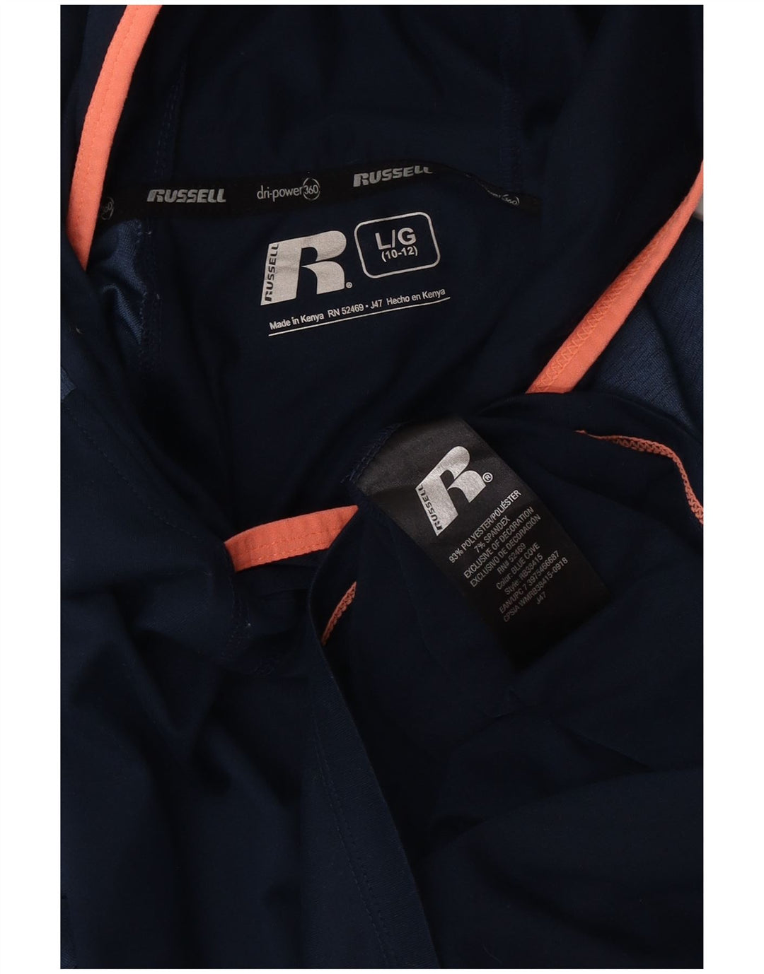 Russell Athletic Haut à manches longues pour garçon 10-11 ans Bleu marine Taille L