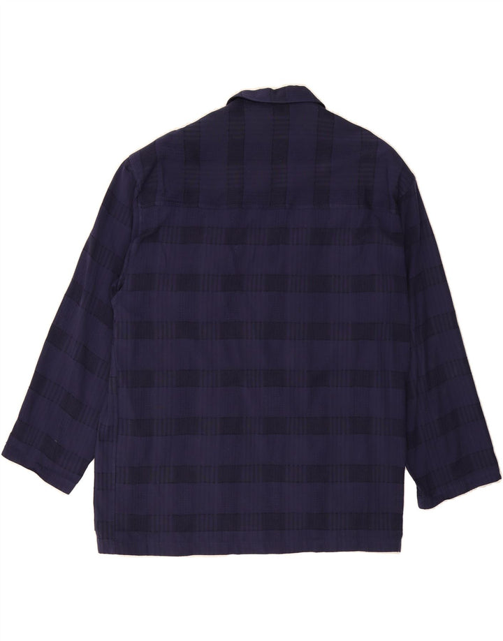 MESSORI Mens 1 Button Blazer Jacket UK 40 Large Navy Blue Check Vintage Messori and Second-Hand Messori from Messina Hembry 