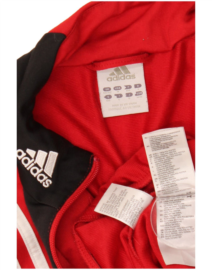 ADIDAS Veste de survêtement pour homme UK 40/42 Polyester color block rouge moyen