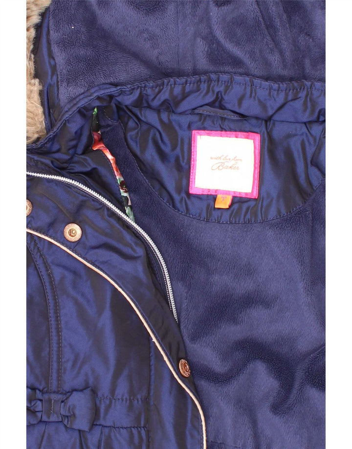 Parka à capuche Ted Baker pour fille 5-6 ans, bleu marine, nylon