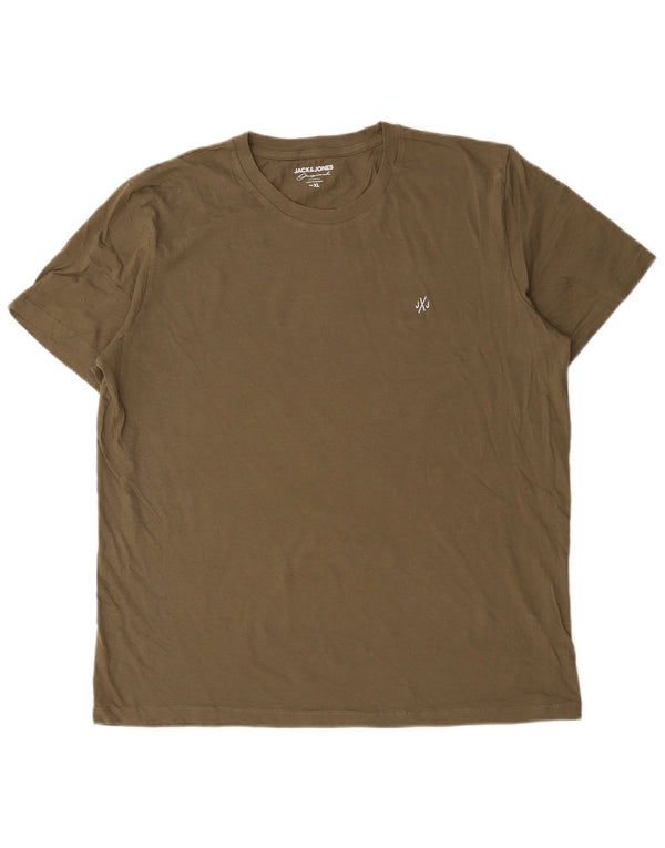 Jack & Jones T-Shirt Homme Top XL Kaki Coton