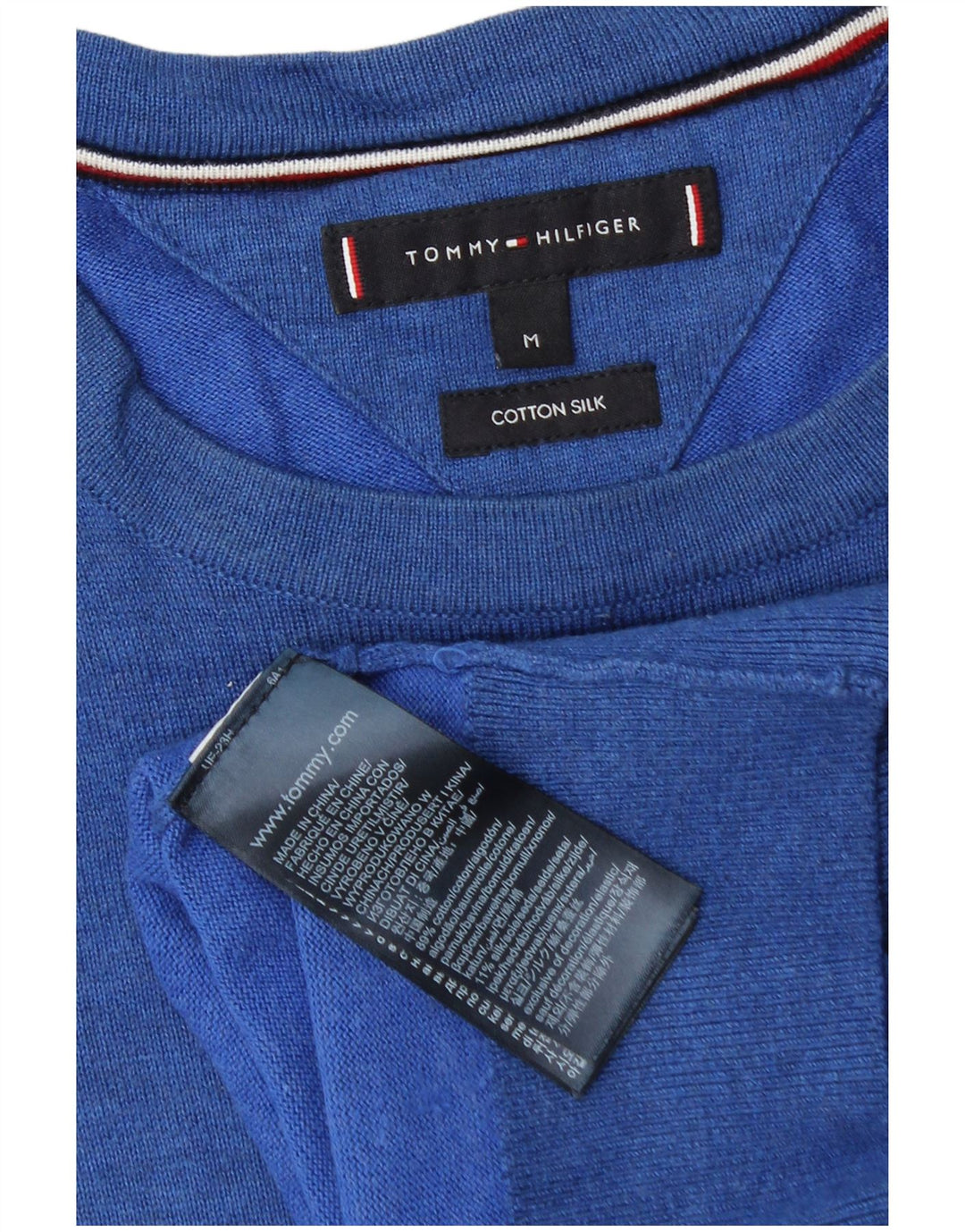Tommy Hilfiger Pull Col Ras du Cou Homme Bleu Moyen Coton